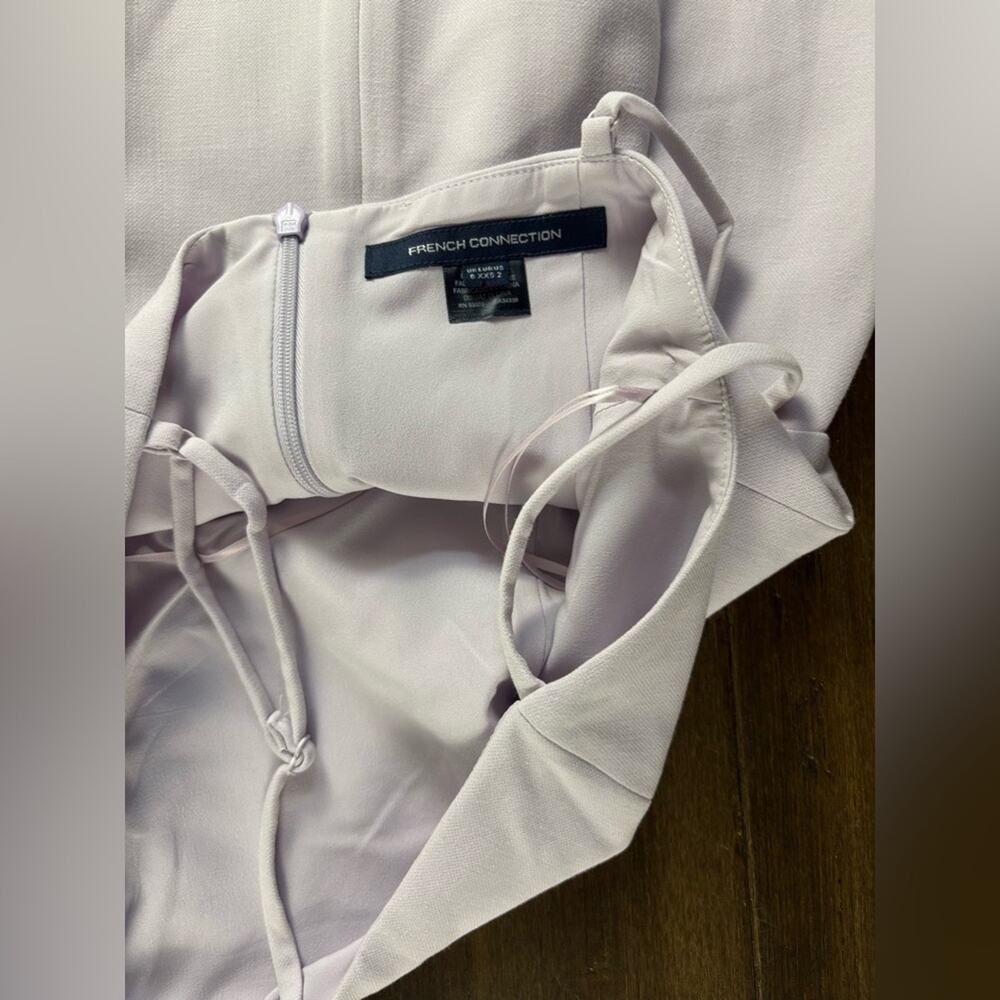 Size 2 French Connection Light Purple Lilac Lavender Sweetheart VNeck Midi Dress - Picture 11 of 12